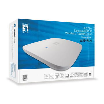 LevelOne Access Point WAP-8121 DUAL BAND POE WIRELESS ACCESS POINT, CEILING MOUNT, CONTROLLER MANAGED