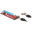 DeLOCK Riser Card PCI x1> x16 USB cable - power connector