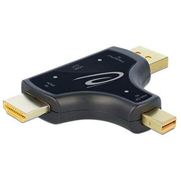 DeLOCK 3in1 Monitor Adapter HDMI / DisplayPort / Mini DisplayPort> HDMI (anthracite)
