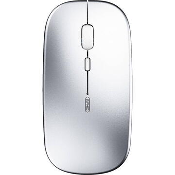 Mouse inphic Bluetooth, Reincarcabil, Tri-Mode BT 5.0 / 4.0 + 2.4G), 1600DPI Silver