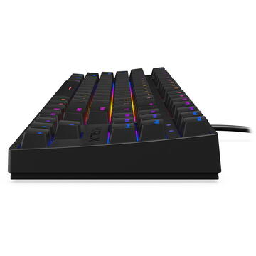 Tastatura KRUX Atax Pro RGB Outemu Blue KRX0038 cu cablu, iluminata RGB, mecanica, negru, EN