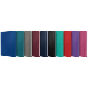 Caiet cu elastic, B5, OXFORD Signature Smart Journal, 80 file - 90g/mp, Scribzee, mate - culori clas