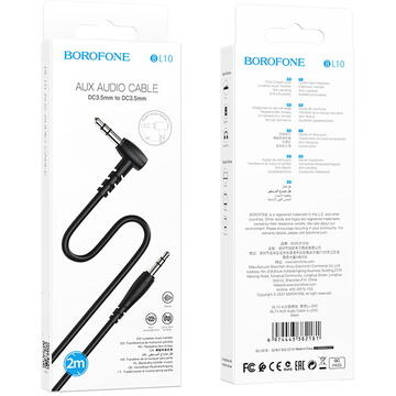 Accesorii Audio Hi-Fi Borofone Cablu BL10 Jack 3.5mm la Jack 3.5mm 2m Black-T.Verde 0.1 lei/buc