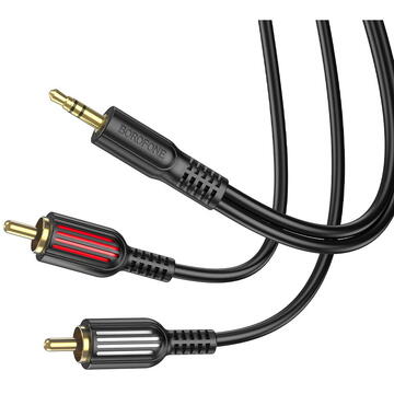 Accesorii Audio Hi-Fi Borofone Cablu BL11 Jack 3.5mm la dual port RCA 1.5m Black-T.Verde 0.1 lei/buc