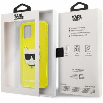 Husa Karl Lagerfeld Husa Choupette Head iPhone 12 Pro Max Galben
