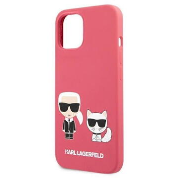 Husa Karl Lagerfeld Husa Silicon Karl &amp; Choupette iPhone 13 Mini Rosu