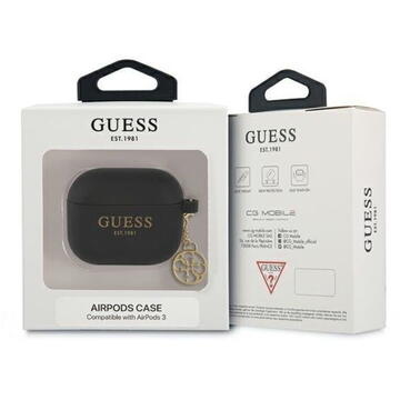 Guess Husa Silicon 4G Charms Airpods 3 Negru
