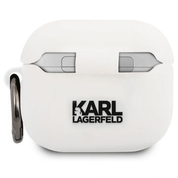 Karl Lagerfeld Husa Silicon Karl's Head Airpods 3 Alb