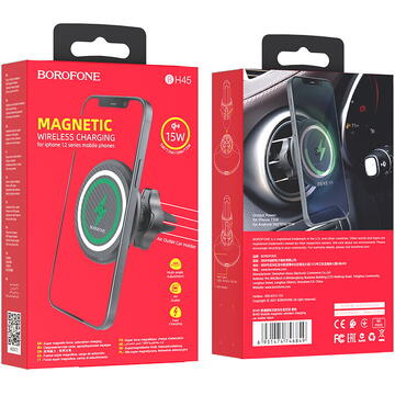 Borofone Suport Auto BH45 Mobile Magnetic Black (prindere la sistemul de ventilatie)