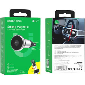 Borofone Suport Auto BH47 Cool Move Magnetic Black / Silver (prindere la sistemul de ventilatie)