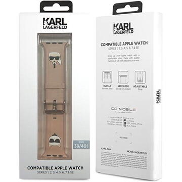 Karl Lagerfeld Curea Karl &amp; Choupette Apple Watch 38mm / 40mm Pink