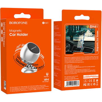 Borofone Suport Auto BH41 Triumphant Magnetic Silver (prindere de bord)