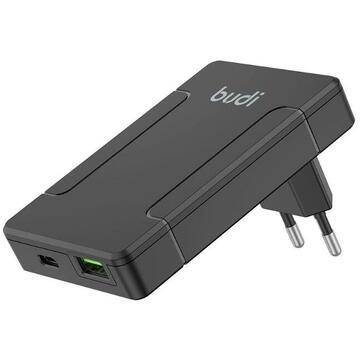 Incarcator de retea Budi GaN2 Pro Quick Charge Black 65W(plug EU/US/UK/AU)