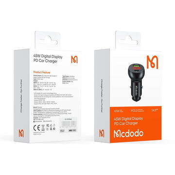 Mcdodo Incarcator Auto Mushrooms Series Black (PD, 45W, digital display)-T.Verde 0.1 lei/buc