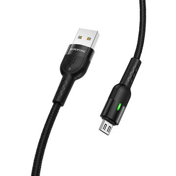 Borofone BU17 Starlight, Micro USB, 1.2m, Negru