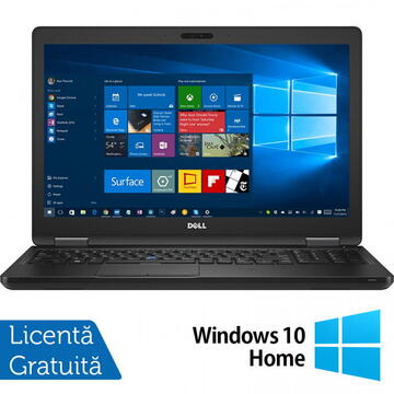 Laptop Refurbished Laptop Refurbished Dell Latitude E5580, Intel Core i5-6200U 2.30GHz, 8GB DDR4, 256GB SSD, 15.6 Inch, Webcam, Tastatura Numerica + Windows 10 Home