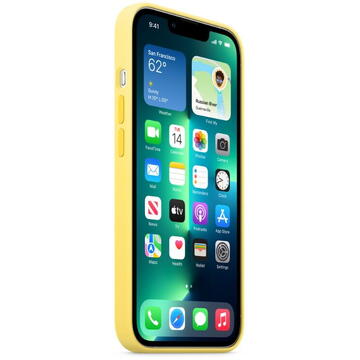 Husa Apple Husa Originala Silicon iPhone 13 Pro, MagSafe, Lemon Zest