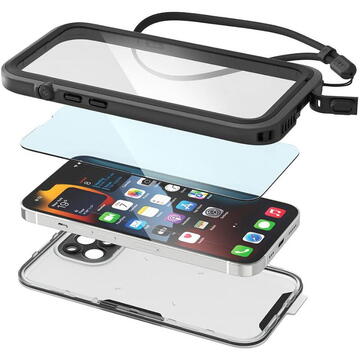 Husa Catalyst Husa Total Protection iPhone 13 Transparent Black (waterproof , snur)