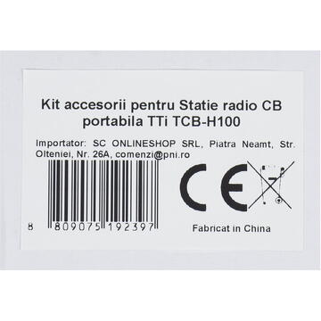 Kit accesorii TTi H100 cu acumulator 2600mAh inclus pentru Statie radio CB portabila TTi TCB-H100