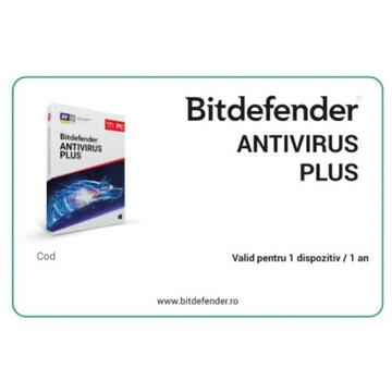 Bitdefender Antivirus Plus 2021, 1 an, 1 dispozitiv, scratch card AV03ZZCSN1201HEN