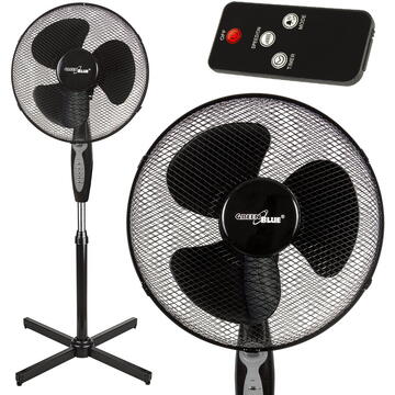 Ventilator GreenBlue GB580 Floor fan 40W with 3 levels of airflow 1.25m high 1.5m of cable with remote control and timer up to 7.5h GB580