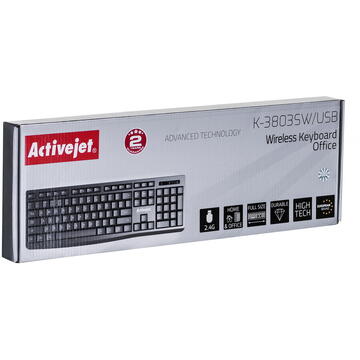 Tastatura Activejet USB keyboard K-3803SW Negru Wireless fara fir