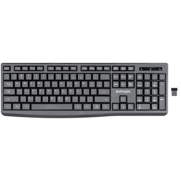 Tastatura Activejet USB keyboard K-3803SW Negru Wireless fara fir