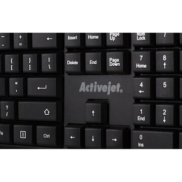 Tastatura Activejet USB keyboard K-3807SW Negru Wireless fara fir