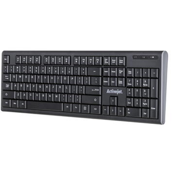 Tastatura Activejet USB keyboard K-3903SW Negru Wireless fara fir