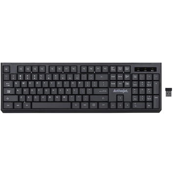 Tastatura Activejet USB keyboard K-3911W Negru Wireless Fara fir