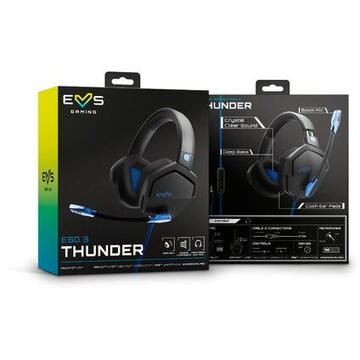 Energy Sistem ESG 3 Blue Thunder Headset Wired Head-band Gaming Black, Blue