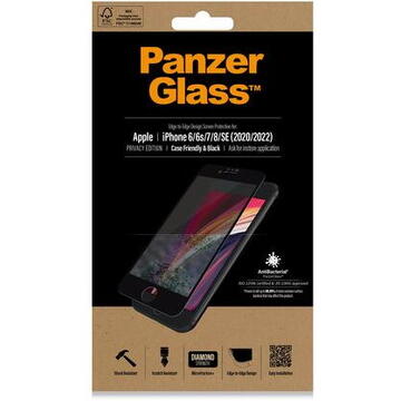 PanzerGlass ™ Apple iPhone 6 | 6s | 7 | 8 | SE (2020/2022) - Privacy | Screen Protector Glass