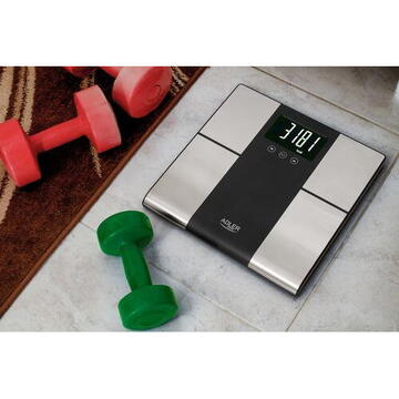 Cantar Adler AD 8165 personal scale Rectangle Black, Grey Electronic personal scale