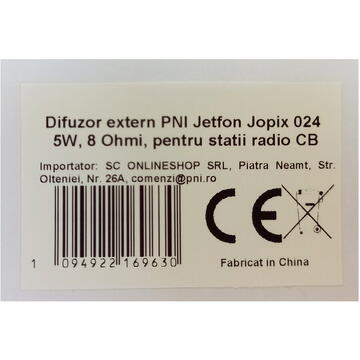 Difuzor extern PNI Jetfon Jopix 024, 5W, 8 Ohmi, pentru statii radio CB