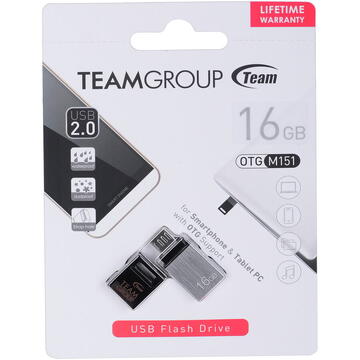 Memorie USB Teamgroup Team Group M151 USB flash drive 16 GB USB Type-A / Micro-USB 2.0 Grey