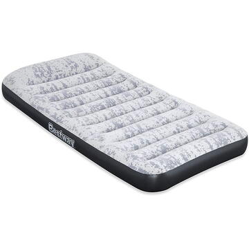 Saltele Bestway Tritech air bed fashion look with integrated electric pump 67834 (light grey/black, single XL/Low, 188 x 99 x 30 cm)