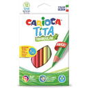 Creioane colorate CARIOCA Tita Maxi, hexagonale, flexibile, 12 culori/cutie