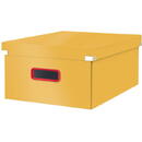 Cutie depozitare LEITZ Cosy Click & Store, carton laminat, pliabila, cu capac si maner, 36x20x48 cm,