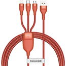 Baseus USB  3in1  Flash Series, micro USB / Lightning / USB-C, 5A, 1.2m (orange)