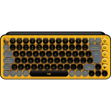 Tastatura Logitech POP Keys Bluetooth Mechanical Keyboard - BLAST YELLOW - US INT'L Negru/Galben Bluetooth Fara fir