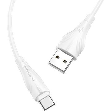 Borofone BX18 Optimal USB la Type-C, 2m, Alb
