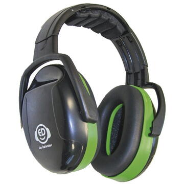 Casti pentru protectie urechi, ajustabile, standard EN352-1:2002, reduce zgomotul la 26dB - verde