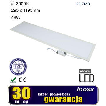 NVOX Panel led sufitowy 120x30 48w lampa slim kaseton 3000k ciepły