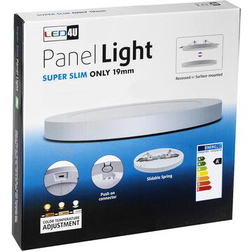 Panel plafon LED 7in1 podtynkowy natynkowy ultra slim 24W 3 kolory (WW, NW, CW) Led4U LD141 mikrofala wbudowany zasilacz