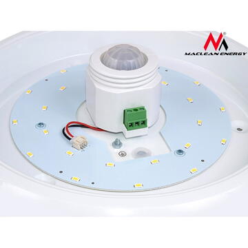 Plafon LED z czujnikiem ruchu i zasilaniem awaryjnym Maclean, czujnik PIR i zasilanie awaryjne, zasięg 6m, 12W, barwa neutralna