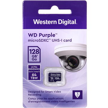 Card memorie Western Digital Purple 128GB Surveillance microSD XC Class - 10 UHS 1