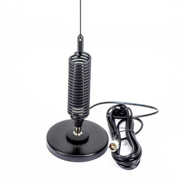 Antena CB Moonraker Mini Tornado cu magnet 125 mm, cablu 4m si mufa PL259