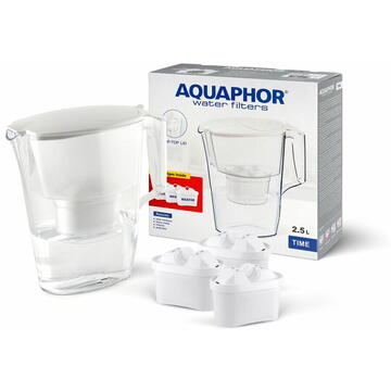 Aquaphor Cana filtranta Time 2.5L, 3 filtre Maxfor, Alb