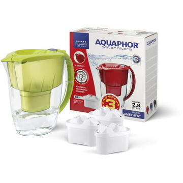 Aquaphor Cana filtranta Amethyst 2.8L, 3 filtre B25, lime