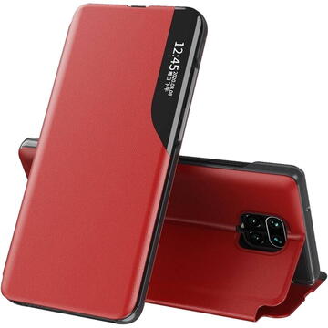 Husa STAR Husa Agenda Eco Leather View with Kickstand Rosu XIAOMI Redmi Note 9 Pro, Redmi Note 9S